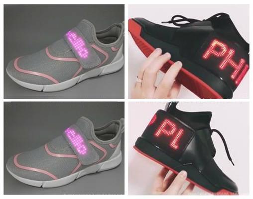 Message Display LED Display Shoes / Toddler Light Up Sneakers Adjustable