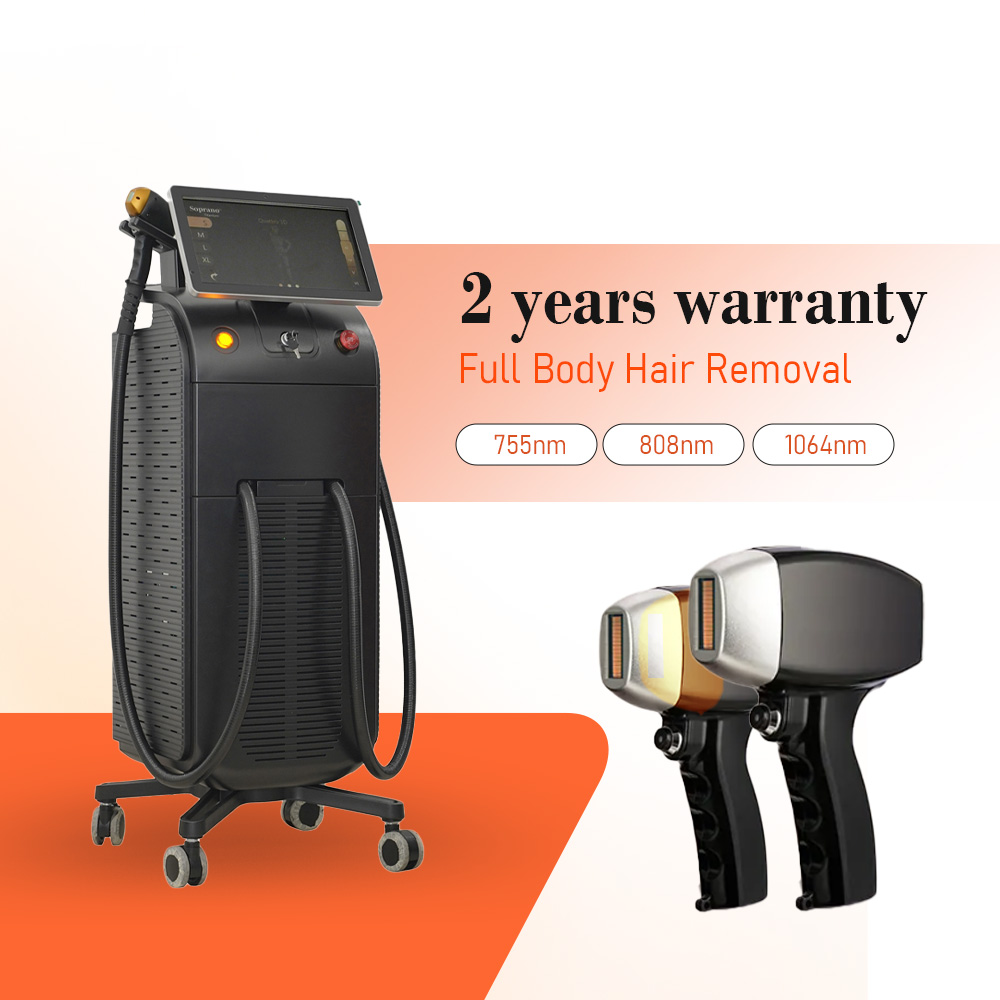1064Nm Diode Laser Hair Removal Machine Soprano Ice Platinum Diode Laser Two Handle