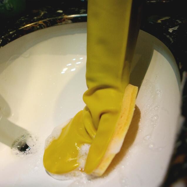 Water Resistant Hand Sponge Gloves , Sponge Gloves For Washing Dishes