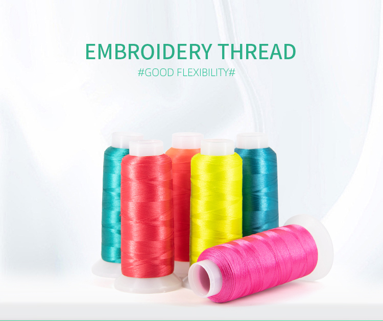 Mercerized 120D/2 Embroidery Thread 5000 Yards 120G Net Weight Per Cone
