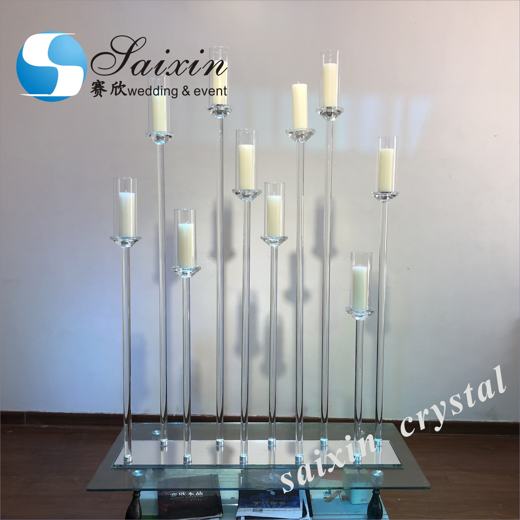 Factory wholesale gold metal candles holder for wedding table top centerpiece