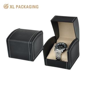 Quality Customized Logo Matte Black Men Woman Watch Set Packaging Box , Kraft Paper Gift Packaging With Pillow wholesale