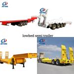 Low Bed Semi Trailer 2 Axle 3 Axle 4 Axle Lowbed 80 Ton 100 Ton gooseneck