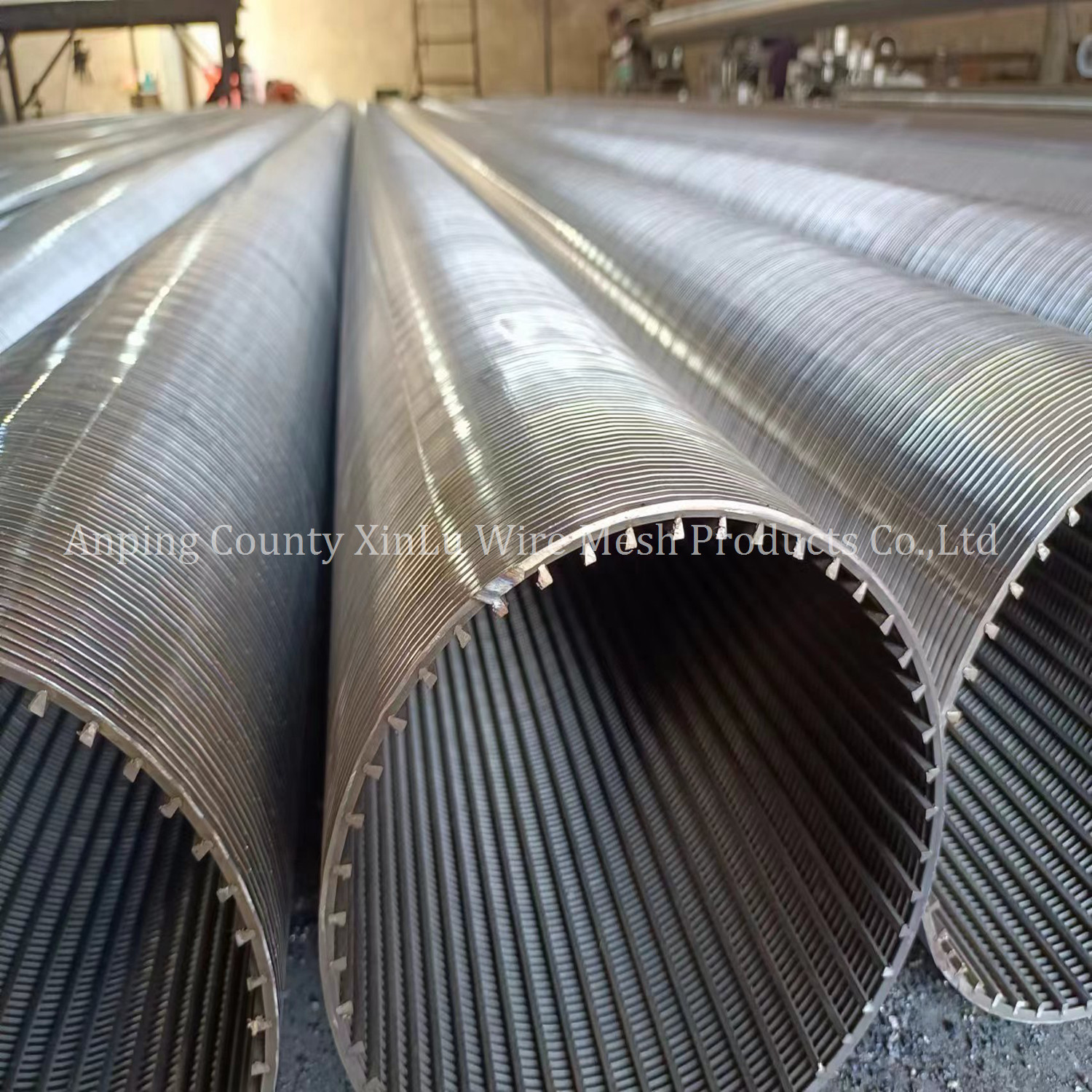 Pressure Vee Wire Wrapped Sand Control Water Well Screen Tubes with Welded Baffle Rings Connection