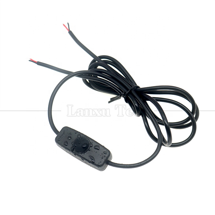 Custom Factory Waterproof Silicon Cover Push Button 2 Pin DC Power on off Switch Cable for Lamp Motorcycle
