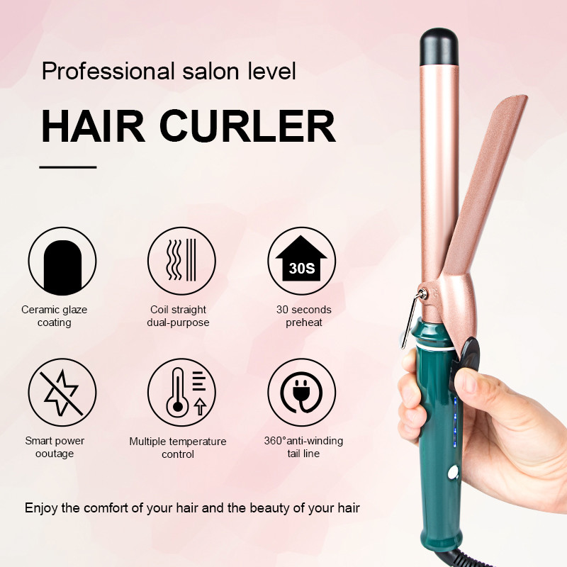 32mm Barrel Ceramic Hair Curling Iron Belt Clip Lcd Display Rohs Approval