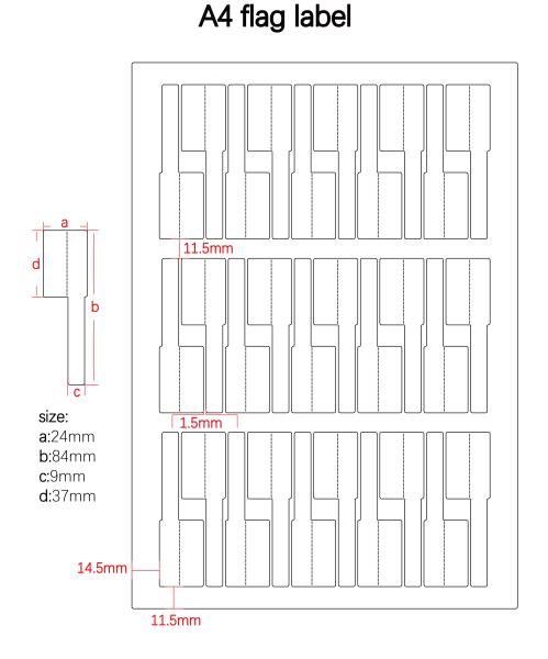 24*84*9*37m 2mil White Matte Synthetic Paper Flag Tag For Cable Label With Tear