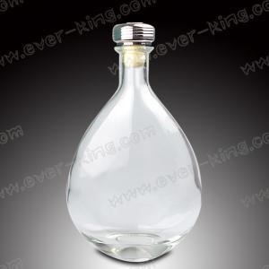 Quality Oval Shape Clear 750ml Spirits Whiskey Glass Bottle wholesale