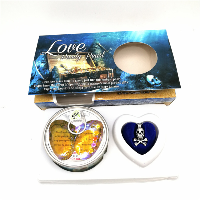 Nice Gift Love Pearl and Wish Pearl Gift Set With Neckalce and Skull Cage Pendant