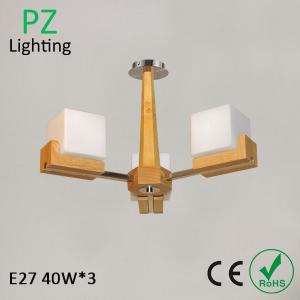 Quality C904-3 E27 40W x 3 Oak wood ceiling lamp chandelier lighting for bedroom living room wholesale