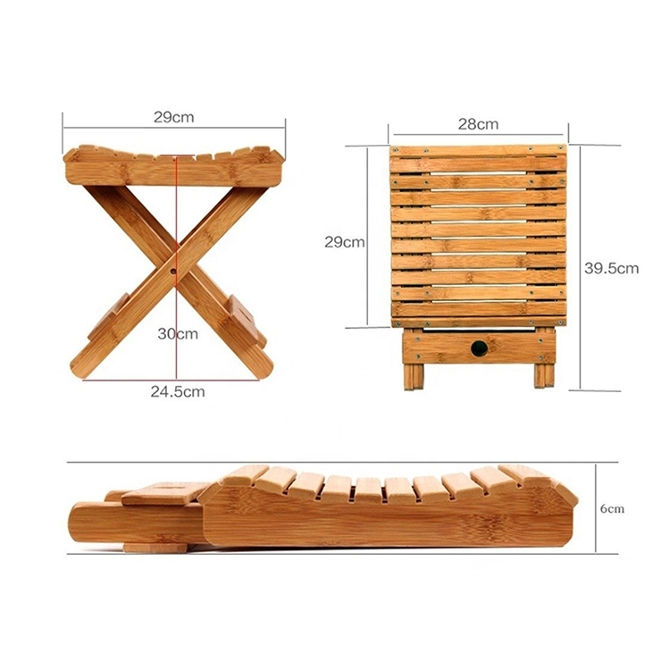 Functional Design Natural Bamboo Stool for Outdoor Activities Lightweight and Durable