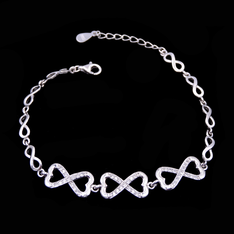 Real Silver Cross Bracelet Jewellery / Adjustable Bracelet Extension Chain