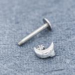 Clear Stone Side Labret Piercing Jewelry Moon Lip Stud OEM ODM