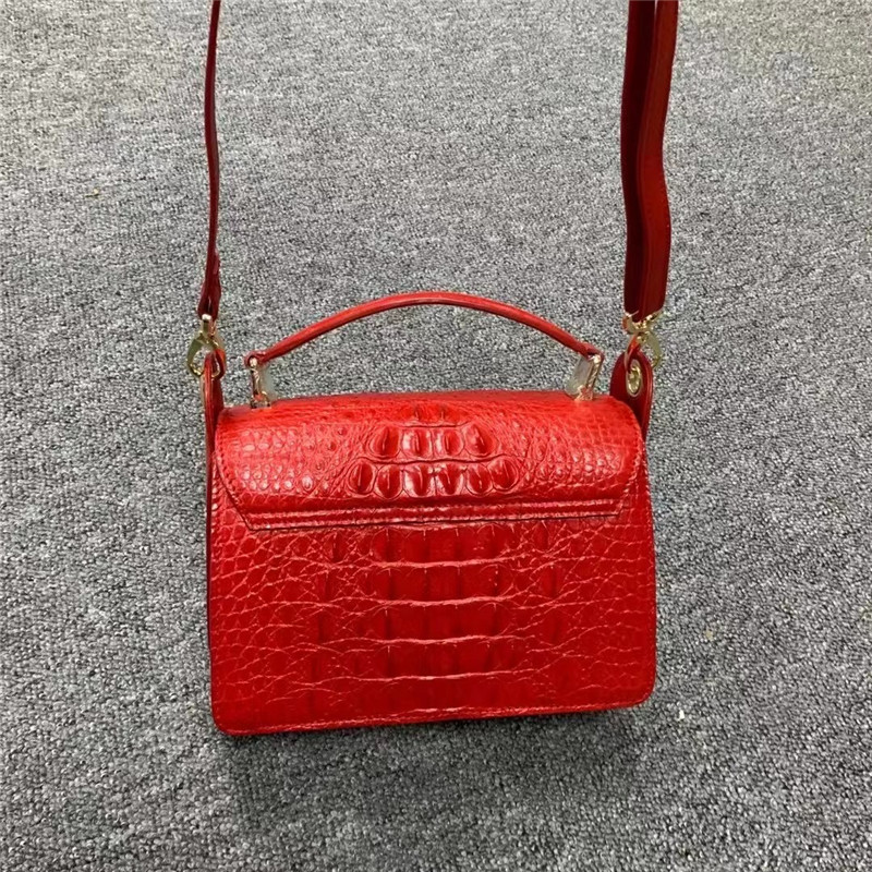 Fashion Lady Purse Genuine Exotic Crocodile Leather Women Flap Bag Authentic Real Alligator Skin Female Small Handbag