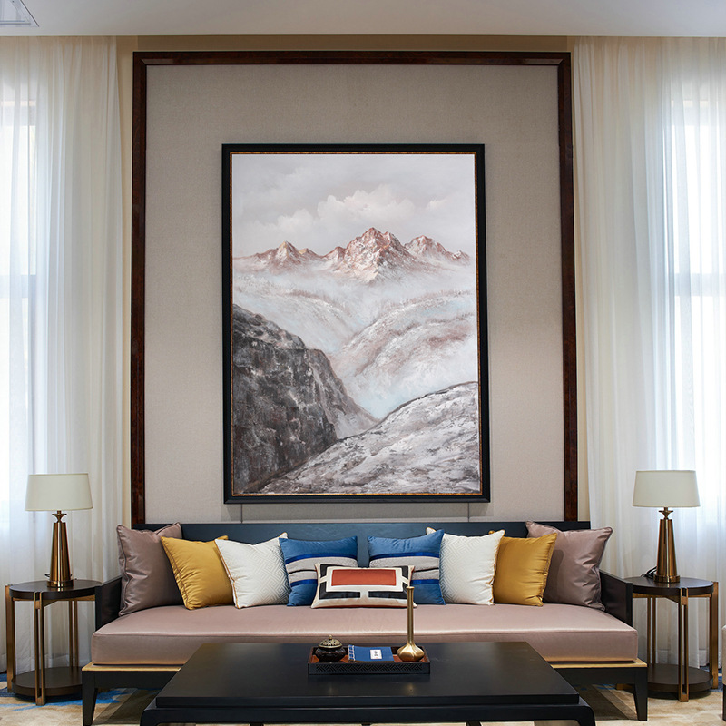 Custom Hand Painted Canvas Oil Painting For Living Room Wall Decor Medium Oil Subjects LANDSCAPE Modern Textured Canvas