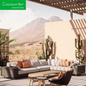 Quality Modern Patio Furniture Aluminum Frame Garden Sofa Set for Outdoor Double Seating wholesale