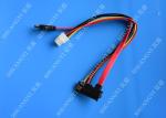 22Pin Sata 7+15Pin Female To 180 Degree Sata 7Pin Cable/4Pin Connector