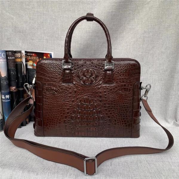Authentic Crocodile Skin Businessmen Briefcase Laptop Handbag Genuine Exotic