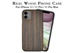 Anti Fingerprints iPhone 11 Engraved Ebony Wood Phone Case