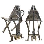 Double Piston Manual Scissor Lift Tables Steel Fork Length 45.28in Scissor Lift