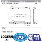Japan Auto TOYOTA Car Radiator For Highlander 2.4L 4cyl'01-06 At Dpi 2454