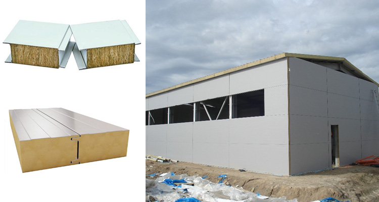 Contemporary Rock Wool Composite Roofing Panels For Cold Room Construction