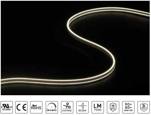 Constant Voltage LED Neon Strip Side Bend Salt Resistant IP65 Waterproof Flex Led