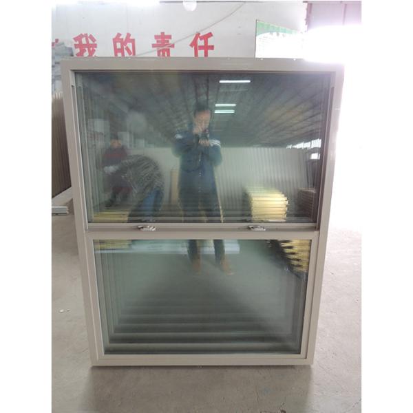 Cheap Ventilation Glass Apricot UPVC Single Hung Window Vertical Sliding Design for sale