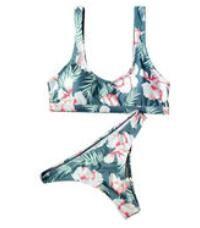 Quality wo-piece Printed Bikini Vest Split Beach Swimwear two piece set women swimming suit Bikini swimsuit wholesale