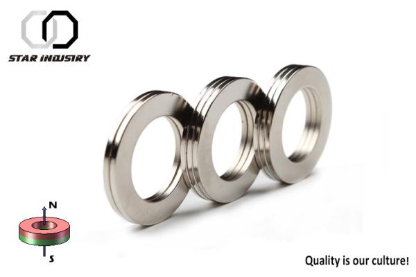 NiCUNi coated N35 ndfeb ring magnet , Large neodymium magnets , Neodymium ring