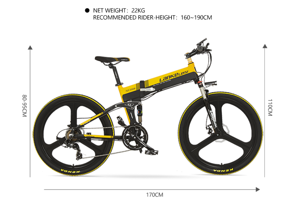 26 Inch Foldable Electric Mountain Bike 10AH L G Battery Aluminum Alloy Frame