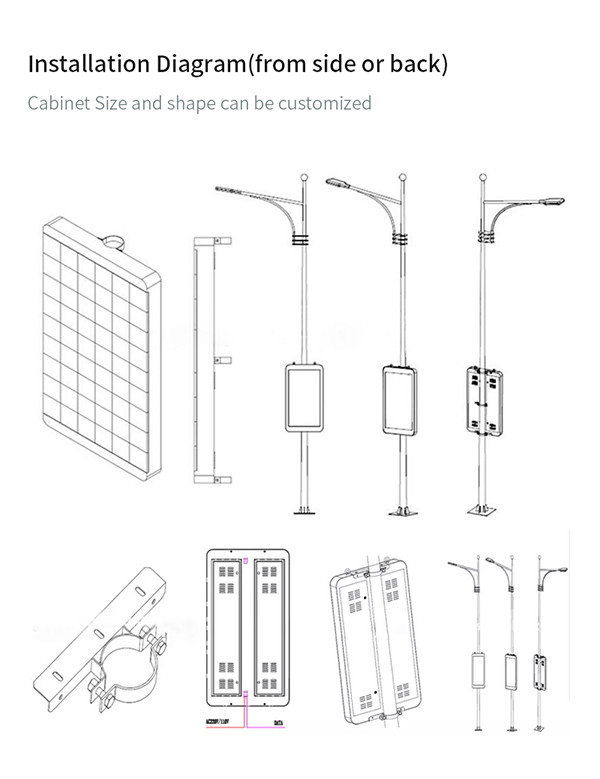 Outdoor P4mm Street Light Pole LED Display Smart HD Full Color