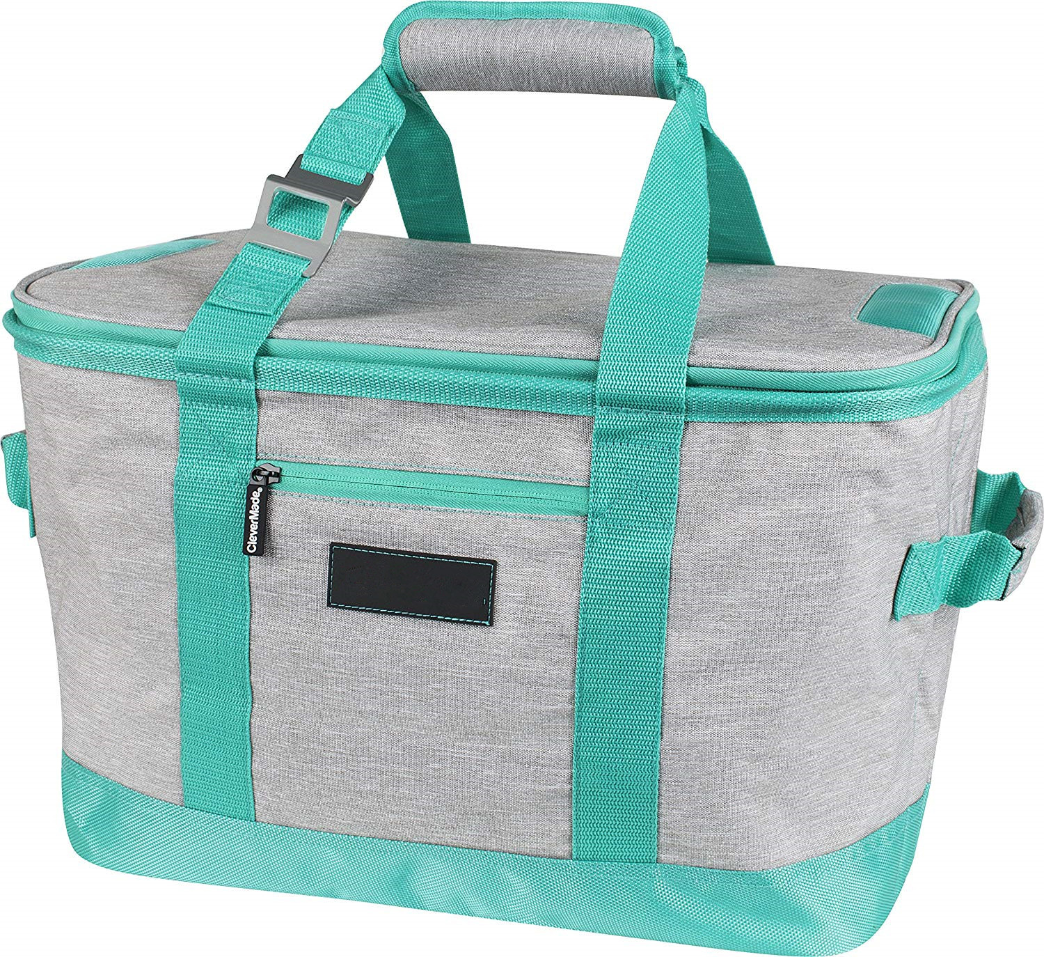 Blue / Charcoal Insulated Freezer Tote Bags , 50 Can Canvas Cooler Tote Bags