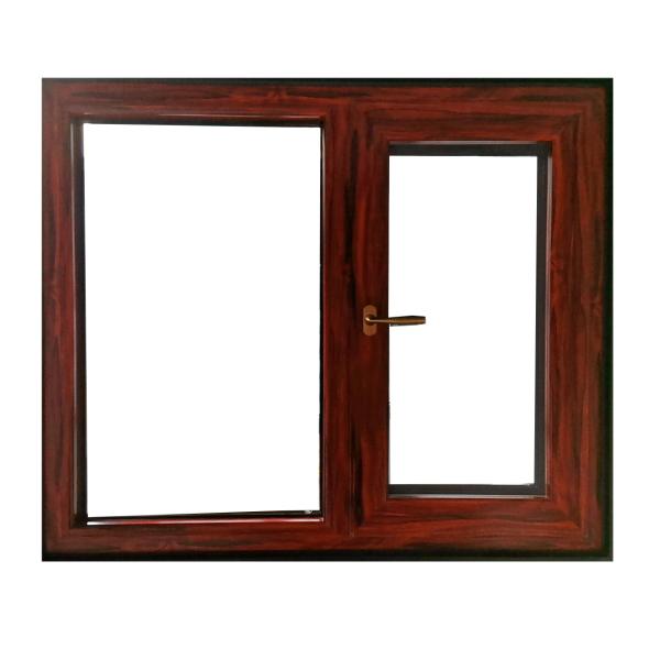 Cheap Horizontal Brown Woodgrain Upvc Windows Opening Swing for sale