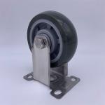 Solid Polyurethane Stainless Steel Trolley Caster Wheels 5 Inch