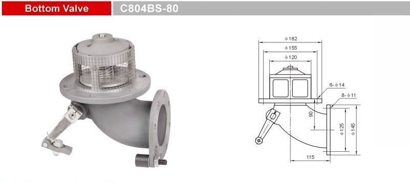 C804BS-80 Aluminum Alloy Bottom Emergency Shut Valves