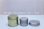gold small metal tinplated birthday candle jar, candle container