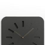 Black Grey Square Wooden Wall Clock For Living Room Or Office