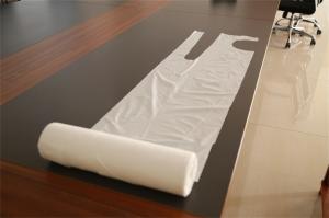 Quality White Disposable PE Apron / Plastic Throw Away Aprons For Food Industry wholesale