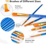 Round Pointed Tip Nylon Hair Paint Brushes Acid Free Non Shedding For Watercolor