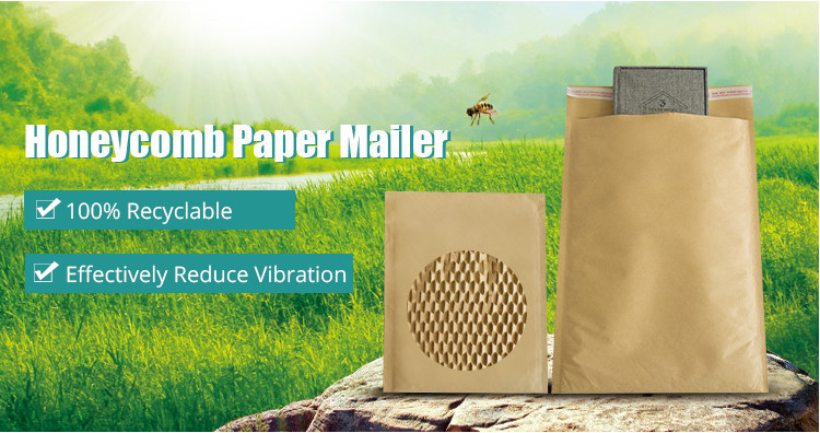 Customized Recycled Padded Envelopes Kraft Honeycomb Paper Mailer