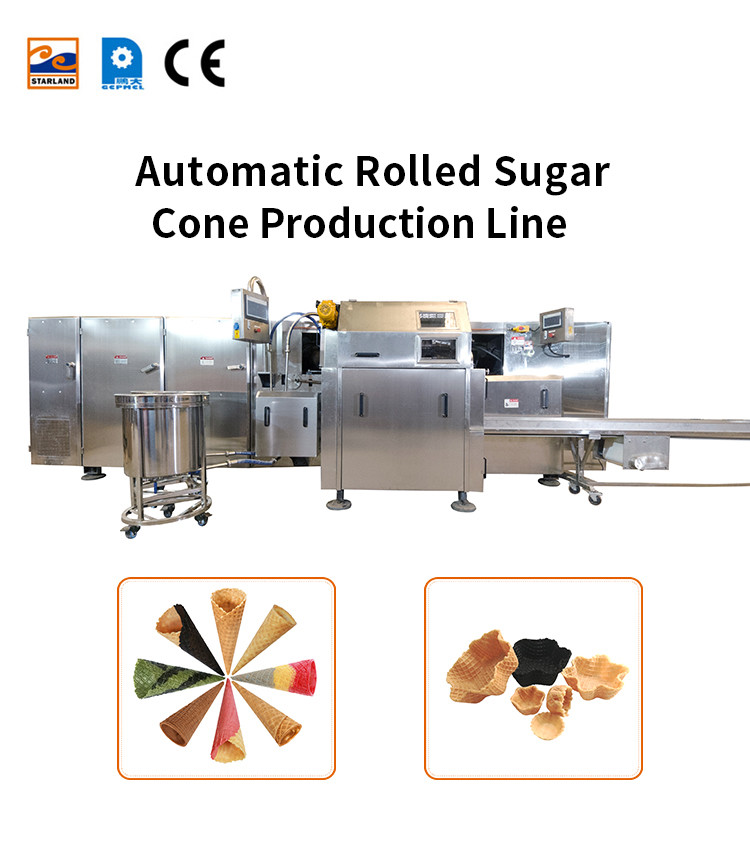 Automatic Sugar Cone Production Line , 63 Pieces Of 260*240 Cast Iron Baking Template Multifunctional.