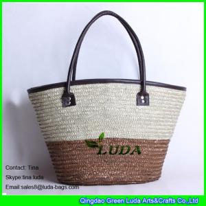 Quality LUDA wholesale straw bags and totes color block wheat straw handbag 2016 wholesale