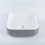 Non-Leakage Square Ceramic Bathroom Sink No Seams Retro Grey Wash Basin