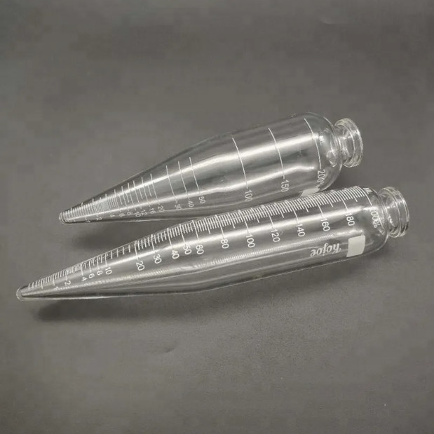 Cenlee 100ml 200ml glass measuring cylinder tube for lab use Conical Oil Centrifuge Tube with clear Graduation