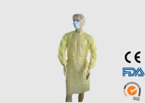 Quality Large Disposable Medical Garments , Safety Examination Yellow Isolation Gowns wholesale