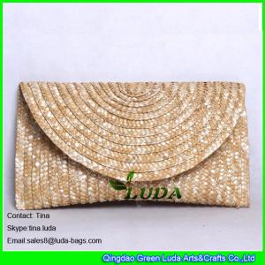 Quality LUDA handmade lady cosmetic clutch bags cheap wheat straw clutch handbags wholesale