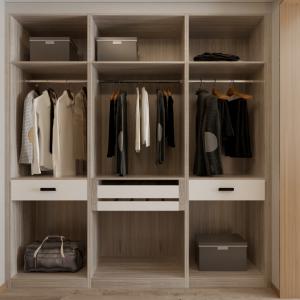Quality Wooden Lacquer 8x8 Walk In Closet Organizer U Shaped Bedroom Furniture wholesale
