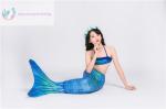 3PCS Purple Mermaid Tail For Swimming , Girls Mermaid Tail Swimsuit