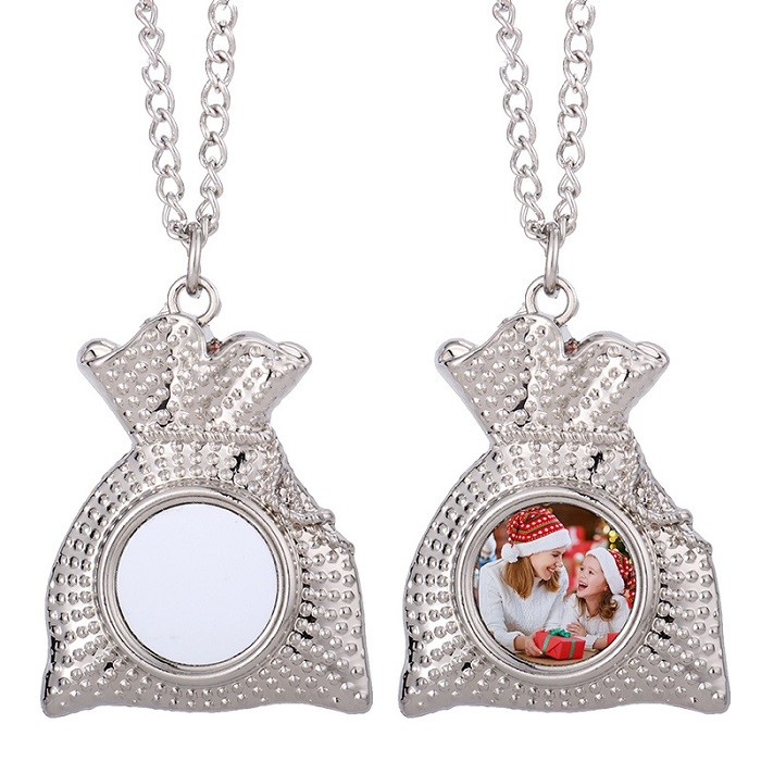 Sublimation Christmas Gift Bag Hanging Pendant Necklace For Sublimation Photo Printing